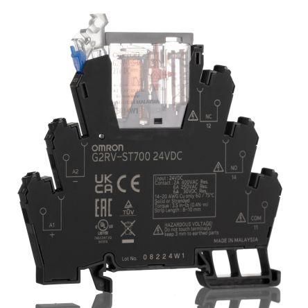 Omron Elektromechanické relé rozhraní 24V dc SPDT Lišta DIN G2RV-ST 13.5mA