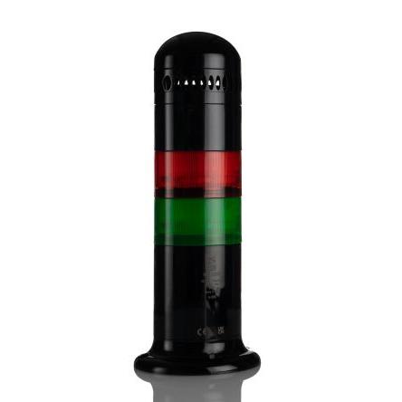RS PRO Signální věž, řada: RS PRO LED Integrovaný zvukový signál 6 světelných prvků barva Zelená, Červená 24V ac/dc