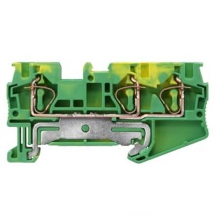 Siemens Svorka lišty DIN 8WH2003-0CG07, řada: 8WH Žlutá, Zelená 4mm² 1 Pružina CSA