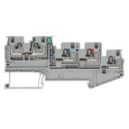 Siemens Svorka lišty DIN 8WH6004-0DE00, řada: 8WH, 250V Šedá 1.5mm² 4 zásuvný modul CSA