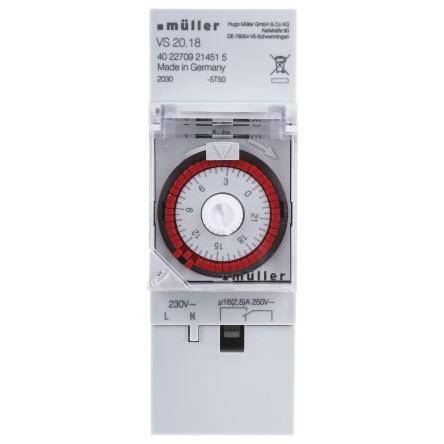 Časový spínač na lištu DIN VS VS 20.18 230V 50-60HZ, počet kanálů: 1 Muller 230V ac