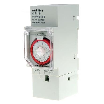 Časový spínač na lištu DIN VS 20/24 VS 24.18 230V 50-60HZ, počet kanálů: 1 Muller 230V ac