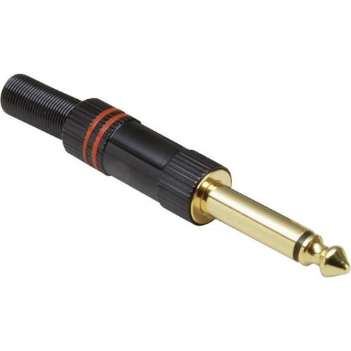 BKL Electronic 0102010 jack konektor 6.35 mm zástrčka, rovná Pólů: 2 mono černá, červená 1 ks