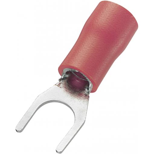 TRU COMPONENTS 745254 vidlicové kabelové oko 0.50 mm² 1.50 mm² Ø otvoru=4.3 mm částečná izolace červená 100 ks