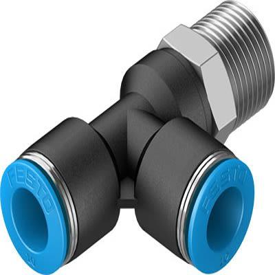 Festo Nasunovací armatura R 3/8 Male 10 mm, Vysoce legovaná nerezová ocel, Nitrilová pryž, Polybutylentereftalát,