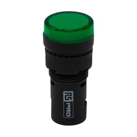RS PRO Kontrolka Panel LED Zelená, průměr výřezu: 16 mm IP44 Kulatý 24 V ac, 24V dc