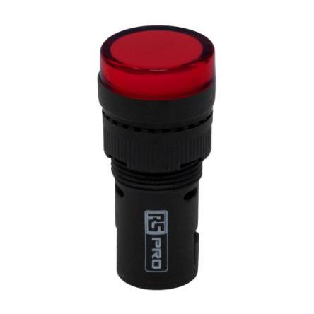 RS PRO Kontrolka Montáž do panelu LED Červená, průměr výřezu: 16 mm IP44 Kulatý 12 V ac, 12V dc
