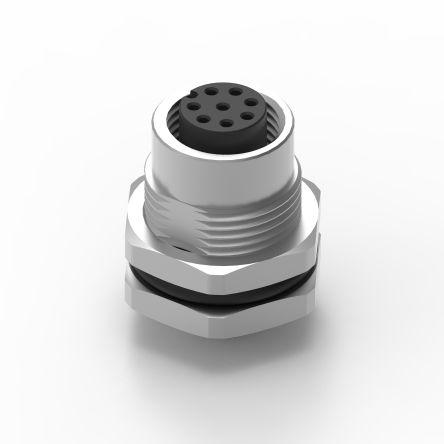 Kulatý konektor, počet kontaktů: 8, Montáž do panelu, velikost: M12 Wurth Elektronik, pohlaví kontaktu: Vnitřní,