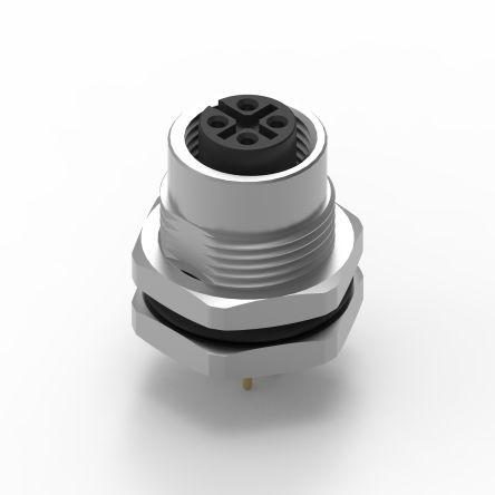 Kulatý konektor, počet kontaktů: 4, Montáž do panelu, velikost: M12 Wurth Elektronik, pohlaví kontaktu: Vnitřní,