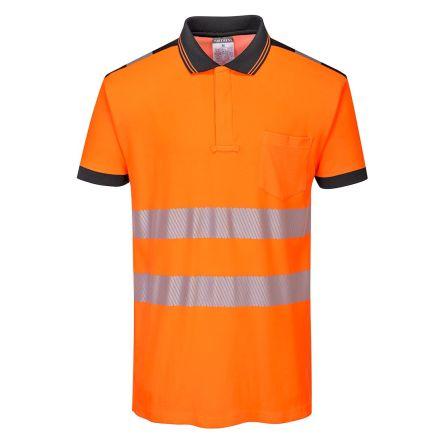 Portwest PW3 Černá, Oranžová Unisex Reflexní tričko s límečkem XL