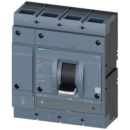 Siemens Jistič s lisovaným pouzdrem, rozsah: 3VA1 4pólový 800A vypínací výkon 70 kA, rozsah: SENTRON Pevný