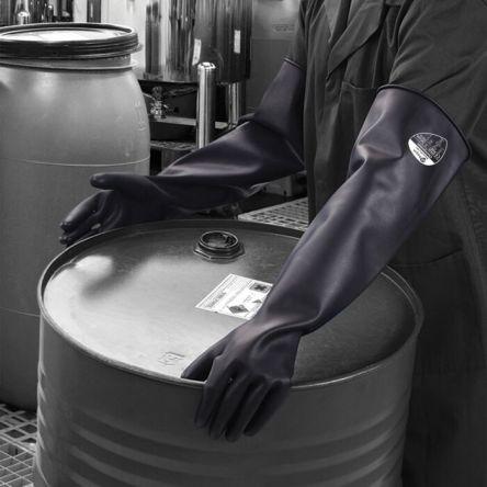Polyco Healthline Pracovní rukavice Černá EN ISO 374-1, EN407:2020, EN ISO 21420, EN ISO 374-4 & EN ISO 374-5 Latex