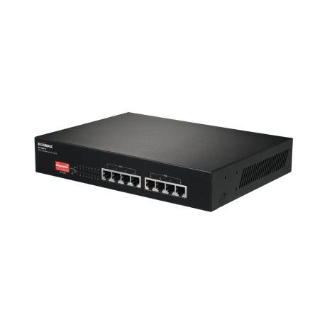 Ethernetový přepínač, model: ES-1008P V2 8portový Edimax Neřízený Napájení přes síť Ethernet