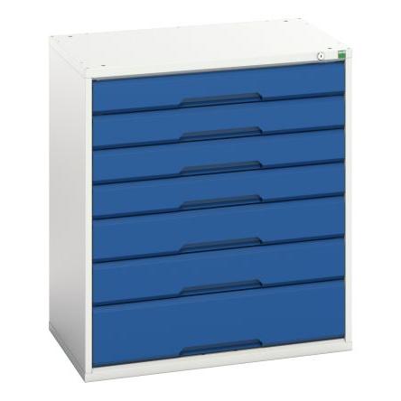 Skříňka 7 Modrá, Šedá Ocel 900 mm x 800mm x 550 mm Bott