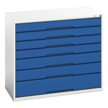 Skříňka 7 Šedá, Modrá Ocel 900 mm x 1.05m x 550 mm Bott