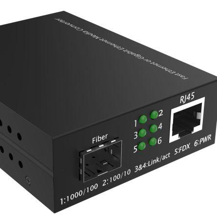 RS PRO Ethernetový převodník médií, Vícerežimové, Vícerežimové, Jednovidové, SFP, RJ45, přenosová vzdálenost: 500 m,