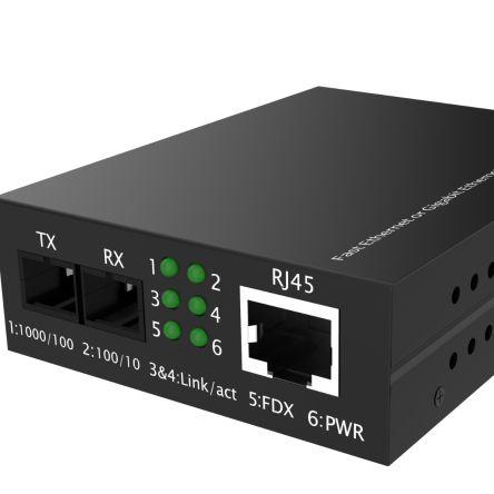 RS PRO Ethernetový převodník médií, Jediný režim, RJ45, SFP, přenosová vzdálenost: 20 km