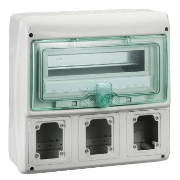 Elektrická skříň Mureva 1 160 mm Hladký 91 mm Polymer Světle šedá IEC 340mm Schneider Electric IP65 Povrch 335 mm