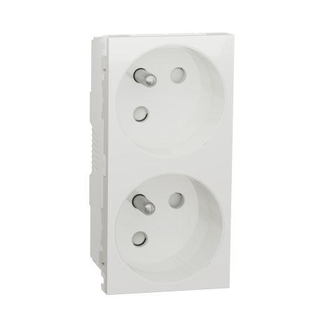 Napájecí zásuvka Bílá 2cestná Polykarbonát 16A Francouzština 2P Vnitřní IEC 60884-1 NF C 61-314 Schneider Electric 250V