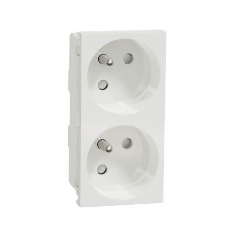 Napájecí zásuvka Bílá 2cestná Polykarbonát 16A Francouzština 2P Vnitřní IEC 60884-1, NF C 61-314 Schneider Electric 250V