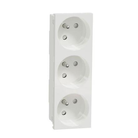 Napájecí zásuvka Bílá 3cestná Polykarbonát 16A Francouzština 2P Vnitřní IEC 60884-1, NF C 61-314 Schneider Electric 250V