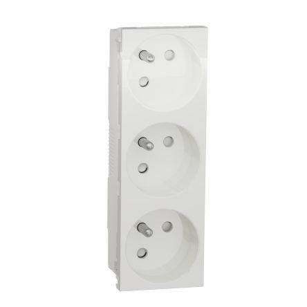 Napájecí zásuvka Bílá 3cestná Polykarbonát 16A Francouzština 2P Vnitřní RoHS Schneider Electric 250V