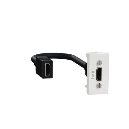 Schneider Electric Konektor HDMI, číslo řady: Unica, 45 mm Vnitřní, počet kontaktů: 2, orientace těla: Rovný
