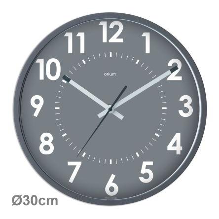 Hodiny barva Šedá Analogové Nástěnná, ABS, Minerální sklo, ABS 30 cm Baterie Orium