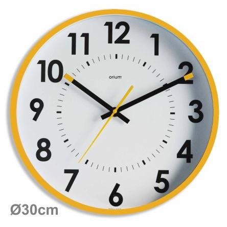 Hodiny barva Žlutá Analogové Nástěnná, ABS, Minerální sklo, ABS 30 cm Baterie Orium