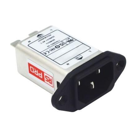 RS PRO Filtr IEC 3A Vnitřní, Montáž do panelu, 250V ac Faston, 85 °C, -25 °C