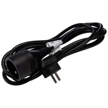 RS PRO Prodlužovací kabel, řada: RS PRO, délka kabelu: 3 m 1 zásuvek, 230V Typ E, IP20 Černá, Černá Typ E