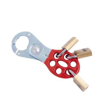 Kasp, Zamykací mechanismus Stříbrná, Červená 1 zámek, Ocel Blokovací petlice 25 mm