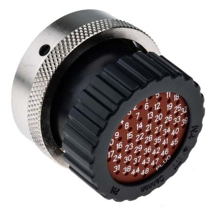 Kulatý konektor, počet kontaktů: 48, Kabel, velikost: Standard ITT Cannon, pohlaví kontaktu: Vnější, orientace těla: