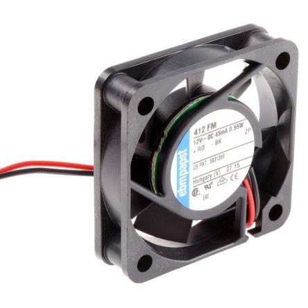ebm-papst Axiální ventilátor, řada: 400 F, průtok vzduchu: 6 m³/h 500 mW 12V dc 42 mA 40 mm 40mm 10 mm
