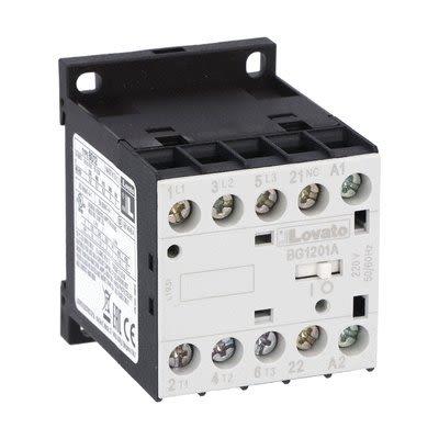 Lovato 1 NC Stykač napětí ve vinutí 120V 3pólový 12 A 690V 5 kW s 1 NC kontakty, rozsah: BG12
