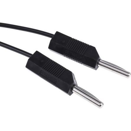 RS PRO Zkušební kabel s konektorem, Černá, Červená 4A, délka kabelů: 500 mm, 15V, Polyvinylchlorid
