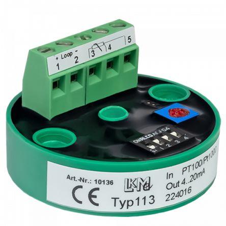 LKMelectronic Teplotní čidlo, řada: LKM, typ vstupní: PT100 85 °C -40 °C -100 °C 600 °C