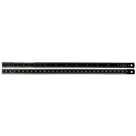 Pravítko, délka: 300 mm Imperiální, Metrické šířka 12.5mm Černě chromované Ohebný, Ocel RS PRO