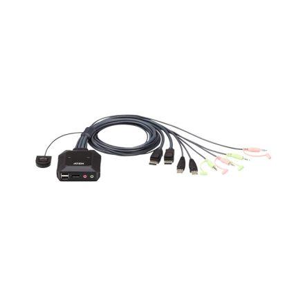 Přepínač KVM, 3,5mm Audio Jack Female 13portový USB, počet zobrazení: 1 1 Aten, video připojení: Display Port 4096 x