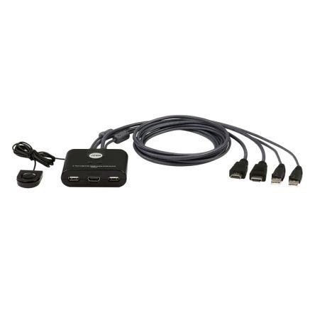Přepínač KVM, HDMI 2portový USB, počet zobrazení: 1 1 Aten, video připojení: HDMI 1920 x 1080 pixel