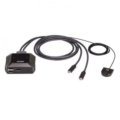Přepínač KVM, USB C 5portový USB, počet zobrazení: 1 2 Aten, video připojení: Display Port 4096 x 2160 pixel