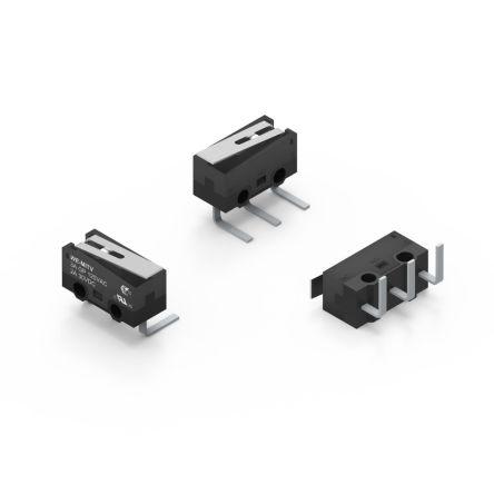Wurth Elektronik Mikrospínač, typ ovladače: Páka SPDT, 3A, Průchozí otvor