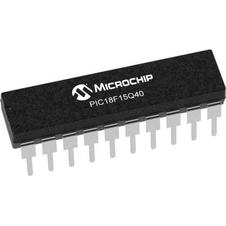 Microchip Mikrokontrolér PIC18F15Q40-I/P 8 bit PIC18 64 MHz 32kB Blesk 4 kB RAM, počet kolíků: 20 kolíkový, PDIP