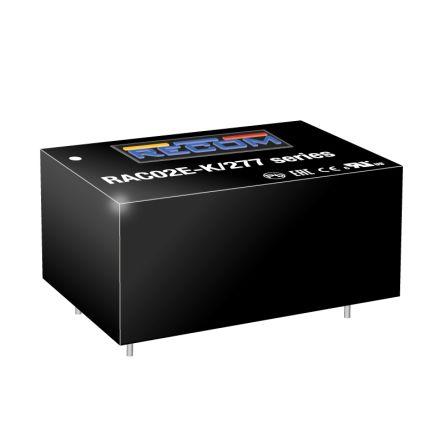 Recom Měnič AC/DC RAC02E-12SK/277 167 mA 12 V dc až 12V dc, počet kolíků: 4 kolíkový, 1.35 x 0.88 in