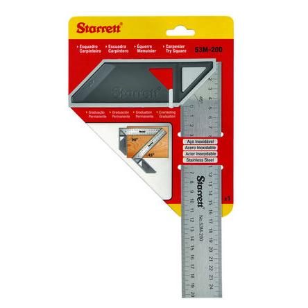 Příložný úhelník, délka lopatky: 200 mm Metrické, Imperiální Starrett
