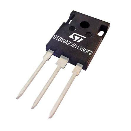 STMicroelectronics IGBT STGWA25IH135DF2 Obousměrný-kanálový Jeden kolektor 25 A 1350 V, TO-247, počet kolíků: 3 kolíkový
