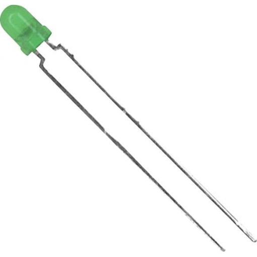 Vishay TLHG4400 LED s vývody zelená kulatý 3 mm 13 mcd 60 ° 30 mA 2.4 V