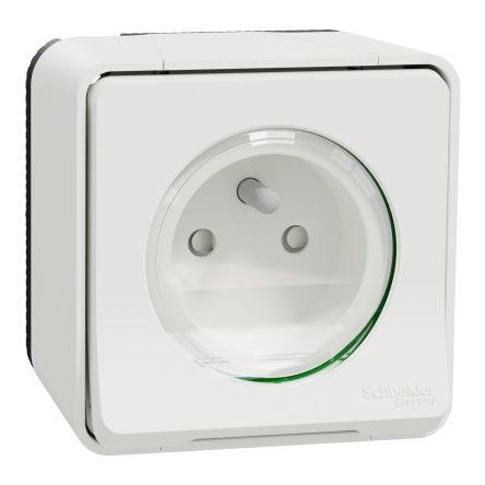 Zásuvka Bílá 1cestná Polykarbonát 16A Francouzština 2P Obojí RoHS, NF, REACH Schneider Electric 250V