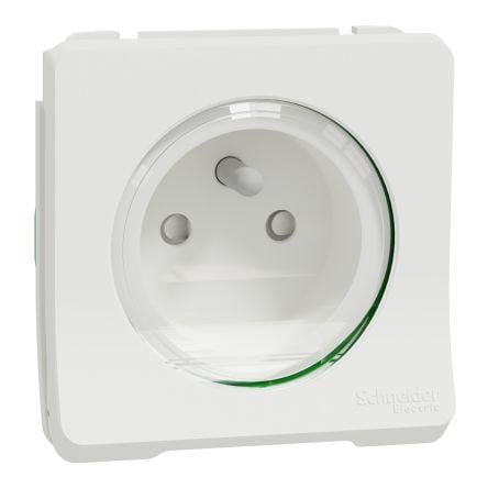 Zásuvka Bílá 1cestná Polykarbonát 16A Francouzština 2P Obojí NF Schneider Electric 250V