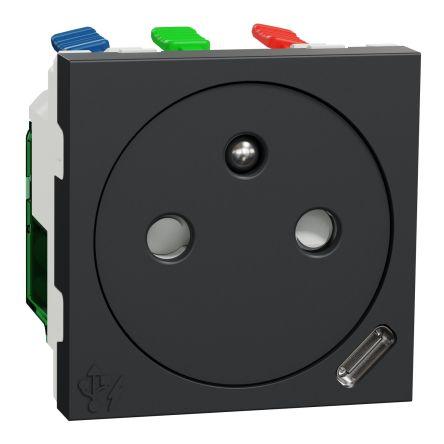 Zásuvka Antracitová 2cestná Polykarbonát 10A Vnitřní IEC 60884-1 Schneider Electric